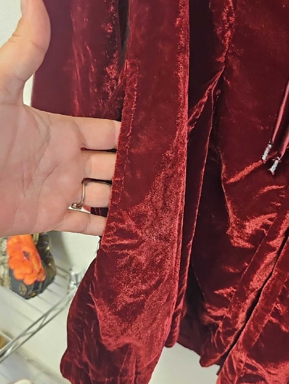 Free People Linney Velvet Burgundy Long Sleeve Mini Dress - Picture 7 of 9